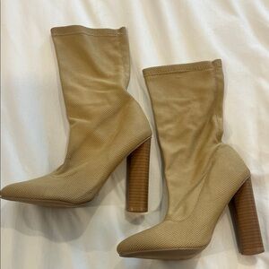 Miss Lola Tan Heeled Boots